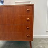 Scandinavian chest of drawers with compass feet