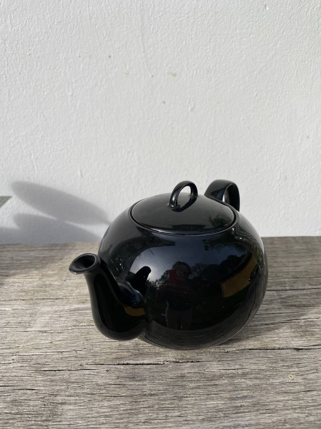 Black fine porcelain teapot