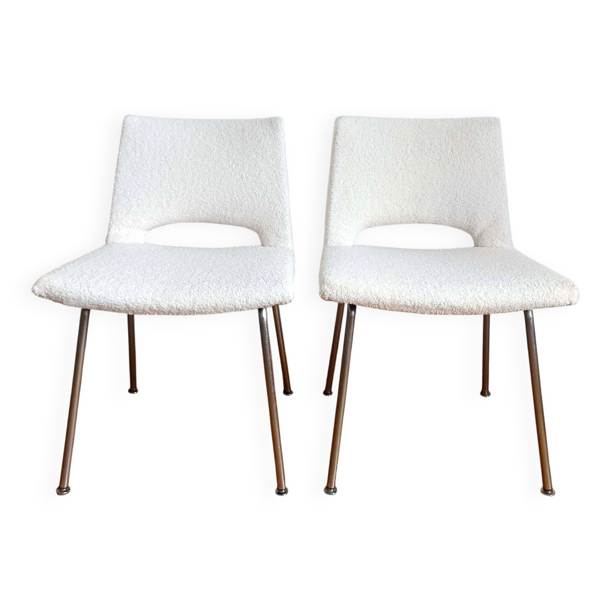 Paire de chaises bouclettes Georges Frydman 1960
