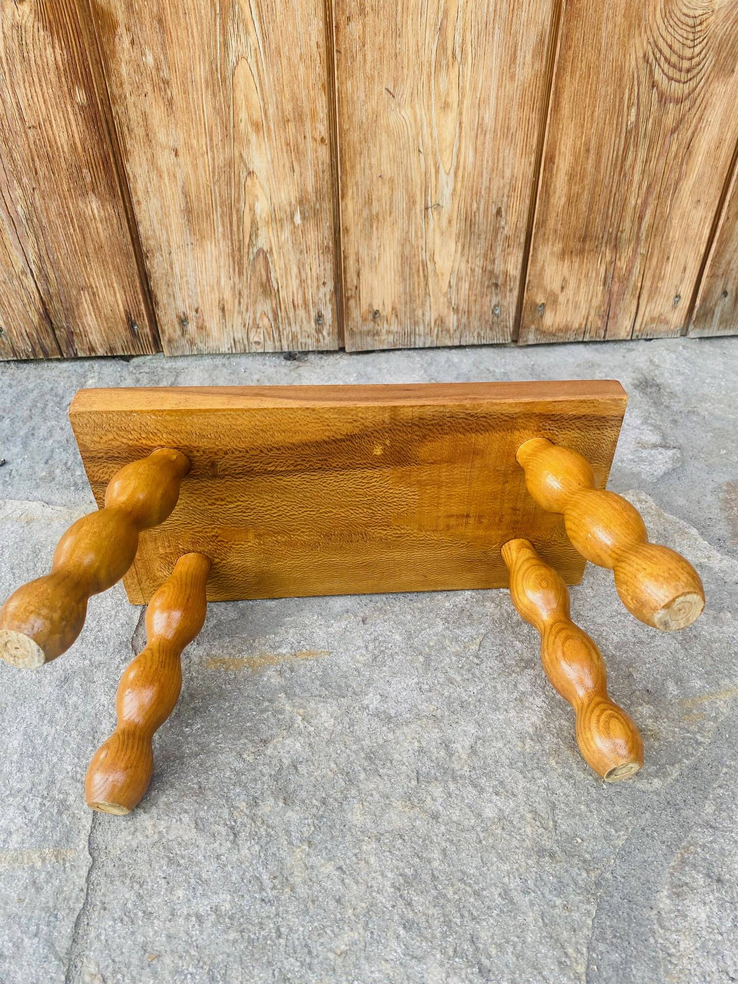Vintage turned wooden footstool/step stool