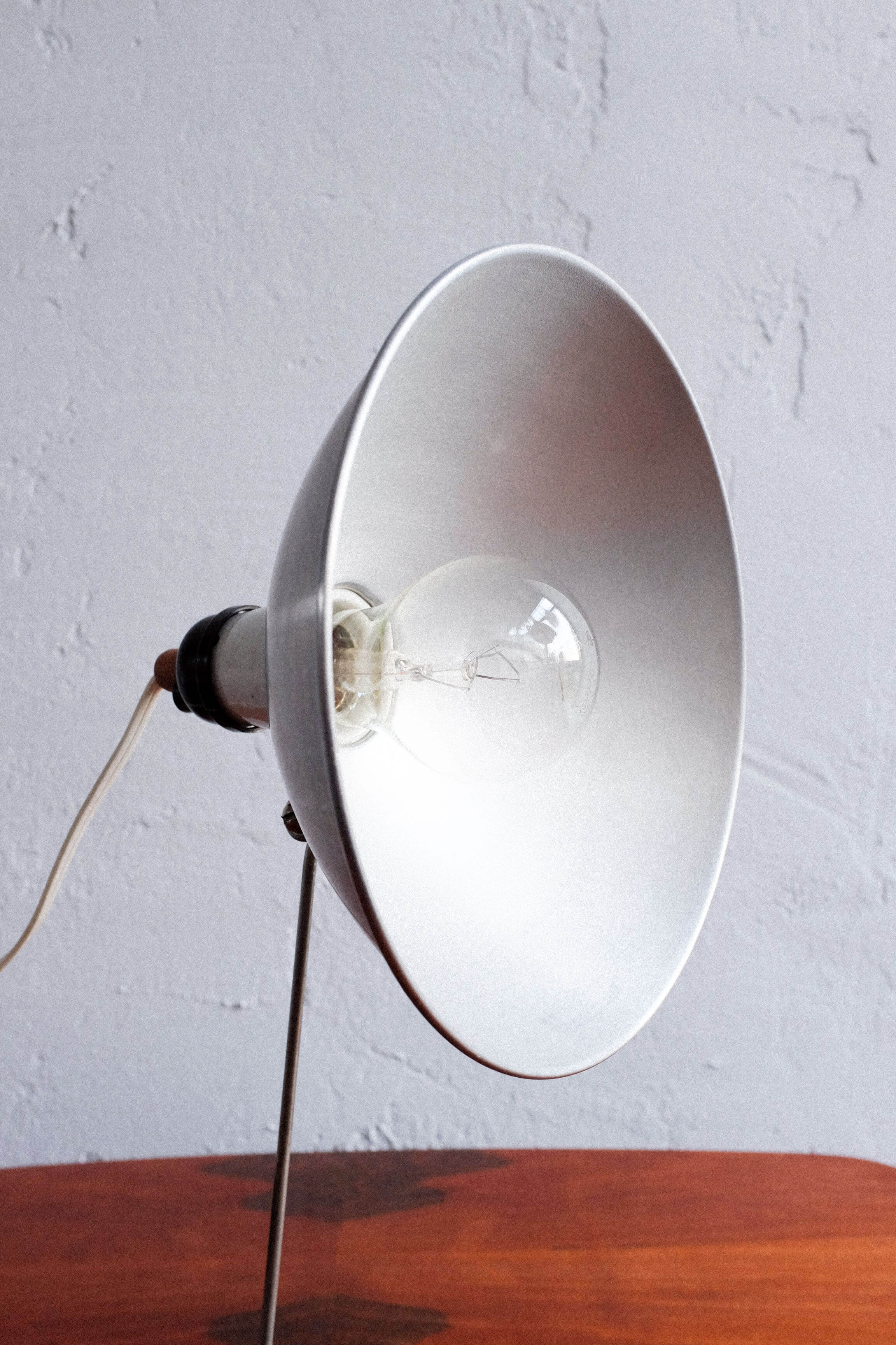 Industrial czechoslovak metal table lamp, 1960s