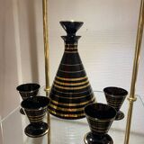 Art Deco hyalite glass liqueur set by Rupel Boom