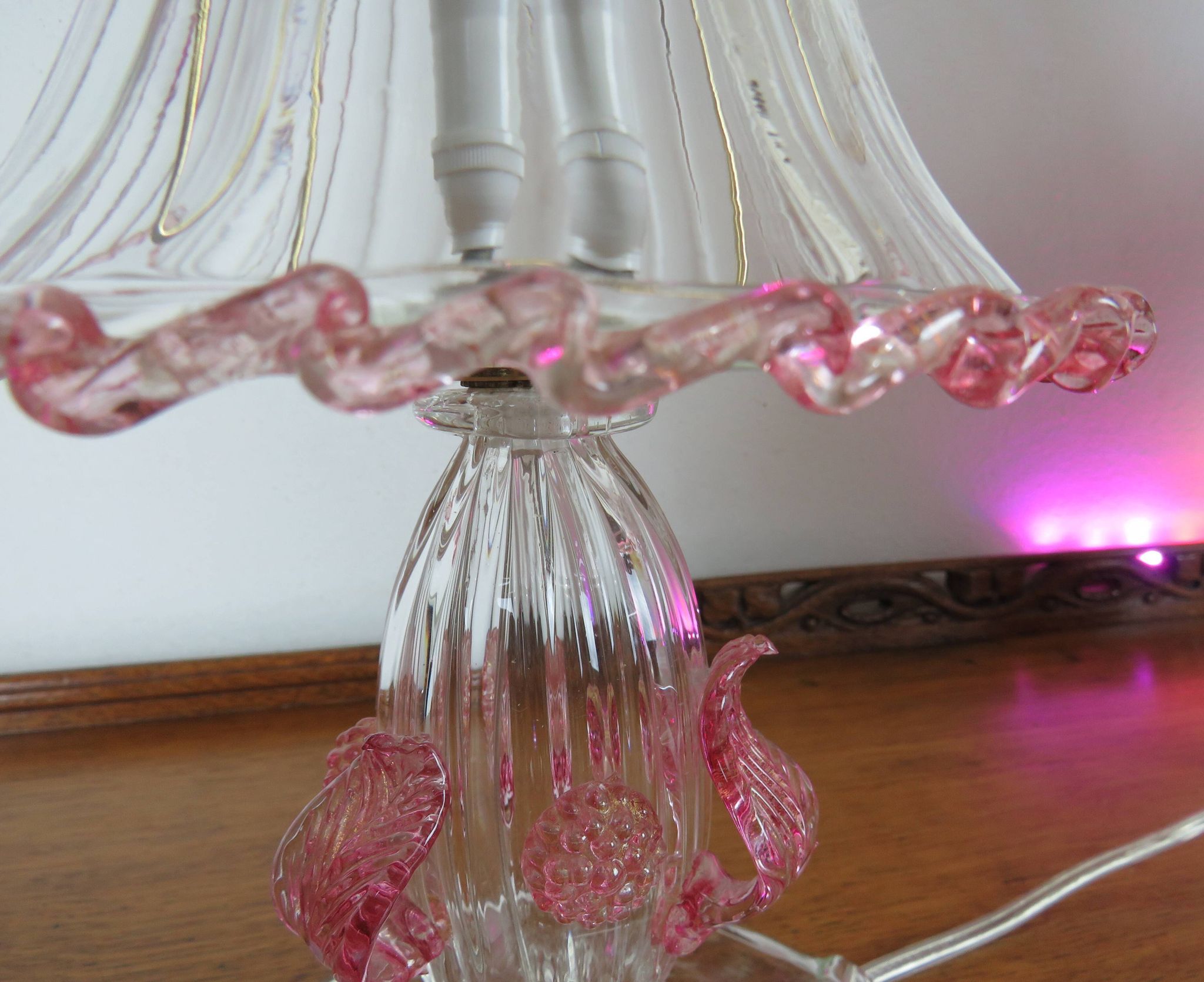 Pair of barovier and Toso (Murano) bedside lamps/table 1960s