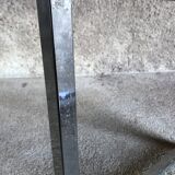 Bedside table in blue plexiglass and chrome metal, 1970