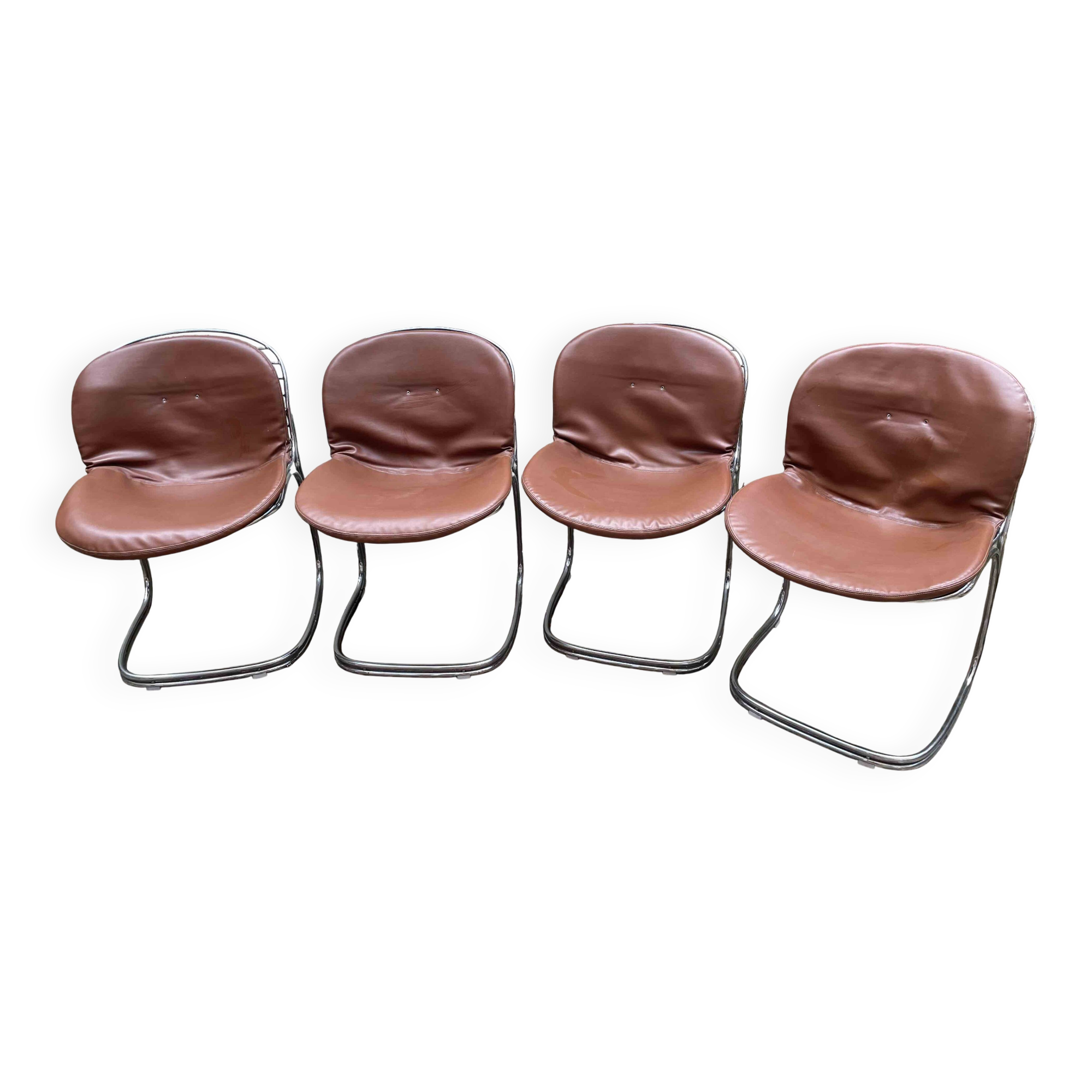 4 Chaises  « Sabrina » de Gastone Rinaldi pour Rima (années 70)