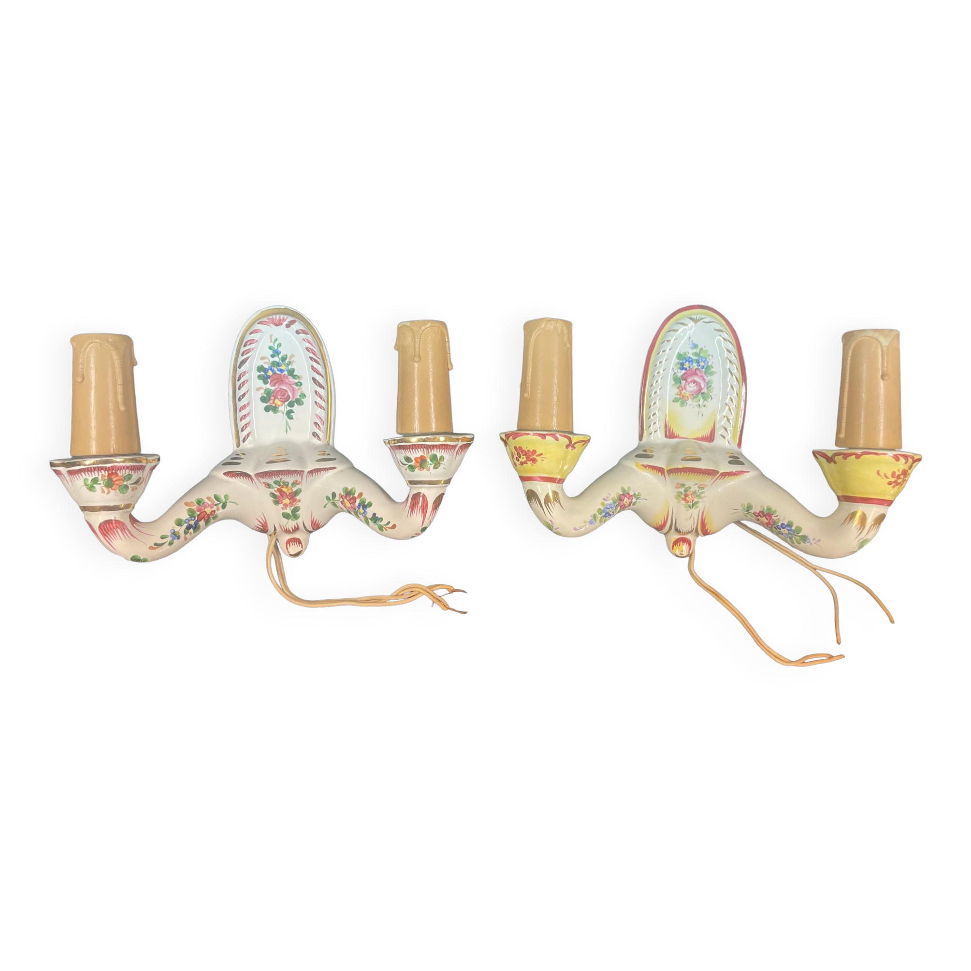 Pair of east sconces floral decor