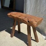 Small organic bench in upcycled Asian teak quadripod - Sungai