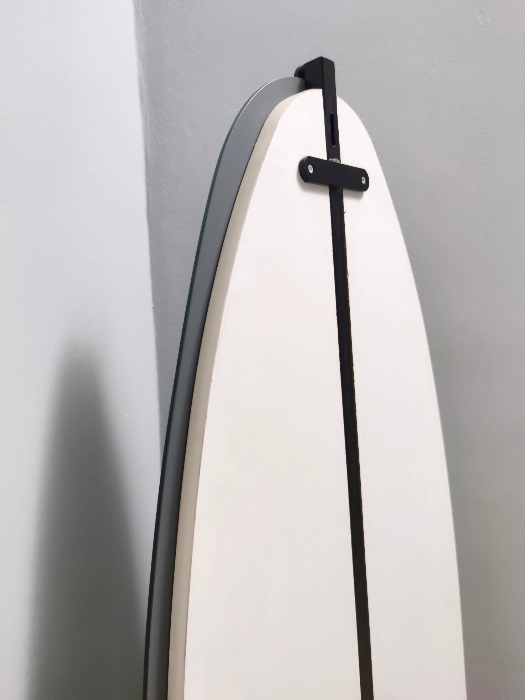 Oval Wall-Mounted Entryway Mirror and Console Table with Glass Top