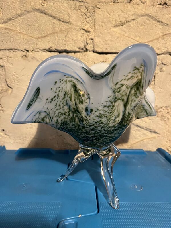 Coupe sur pieds verre de Murano rare