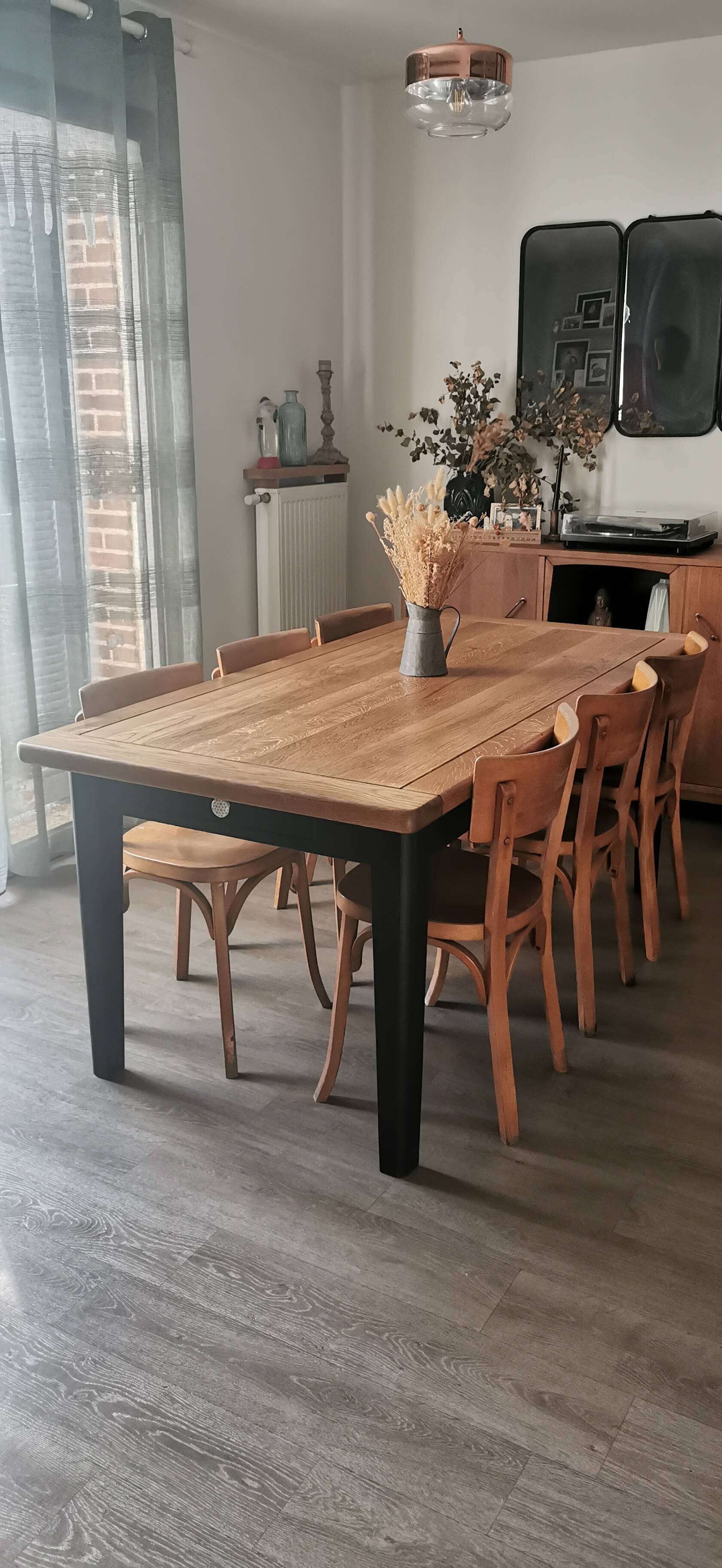 Solid oak farm table