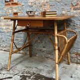 Louis Sognot rattan desk