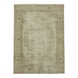 Handmade oriental contemporary 1980s 262 cm x 361 cm beige wool carpet