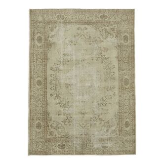 Handmade oriental contemporary 1980s 262 cm x 361 cm beige wool carpet
