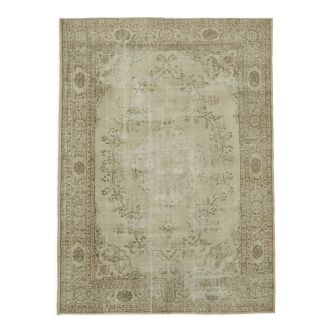 Tapis fait à la main oriental contemporain années 1980 262 cm x 361 cm beige laine