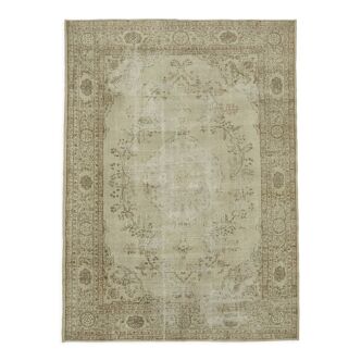 Tapis fait à la main oriental contemporain années 1980 262 cm x 361 cm beige laine