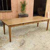 Large solid oak farmhouse table with two drawers 260 cm x 100 cm