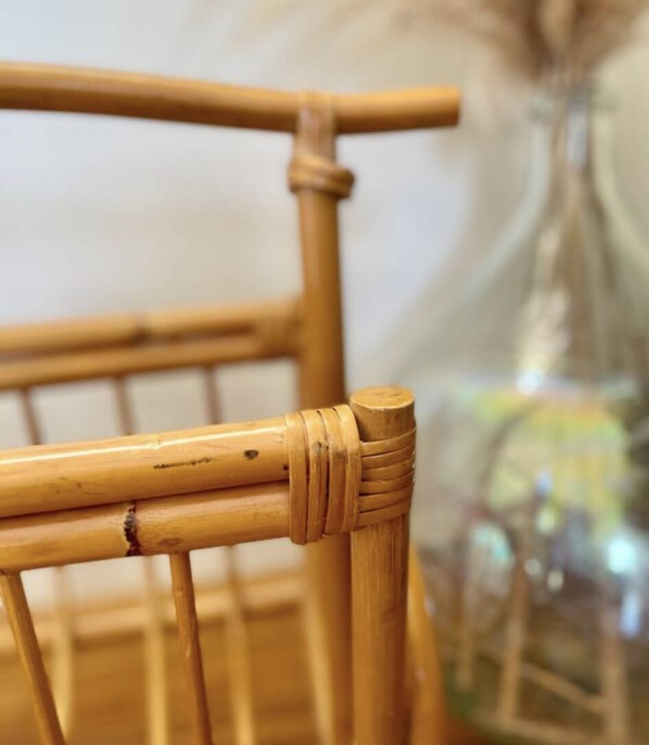 Vintage rattan magazine rack 1960/70