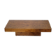 Table basse vintage en loupe d'orme 1970