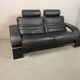Black Leather Ake Fribytter “Kroken” Two-Seater Sofa for Nelo Möbel. Sweden