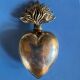 Sacred ex-voto in solid silver – heart engraved “Reconnaissance” – interior do