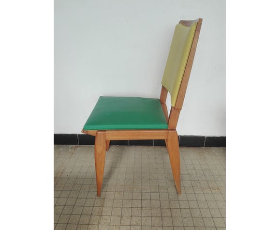 Suite of 4 vintage chairs compass feet