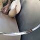 Vintage silver metal mirror tray