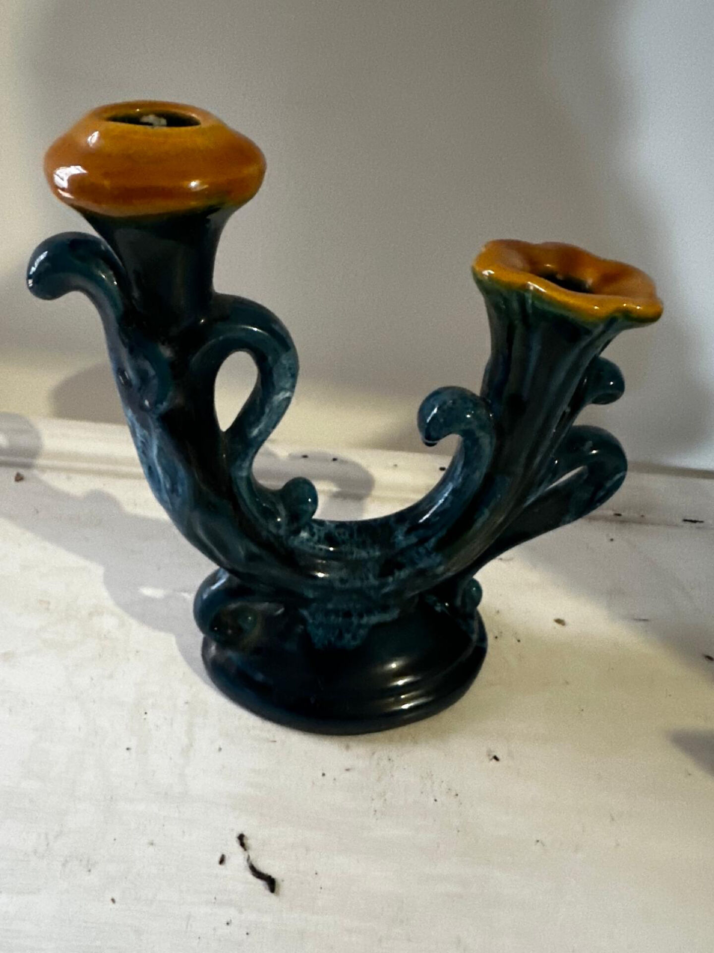 Vintage ceramic organic candlestick