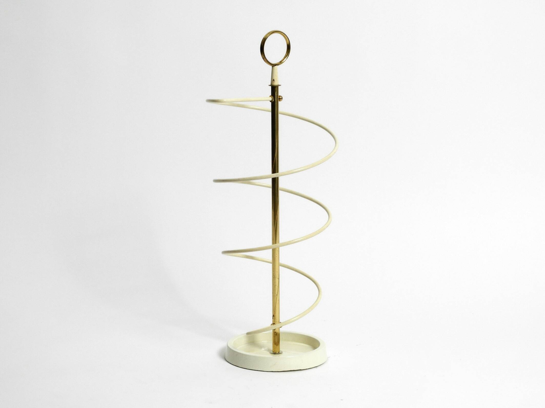 Extraordinary rare Mid Century Modern umbrella stand in string helix design