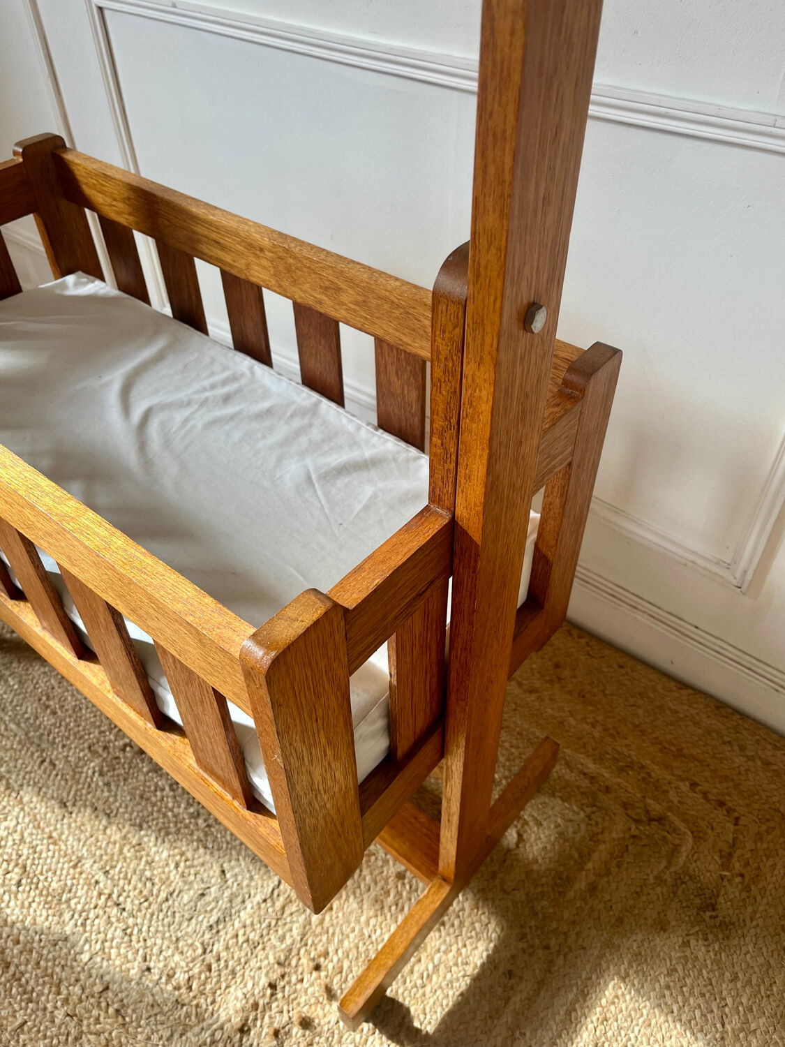 Vintage Scandinavian wooden cradle