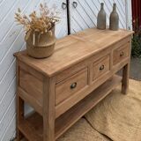 Solid wood craft furniture with 3 drawers: console table / washbasin unit / TV unit