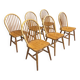 Set of 6 solid pine chairs from the 80s
