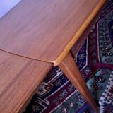 Mid century teak extendable dining table with curved top, Denmark 1960s