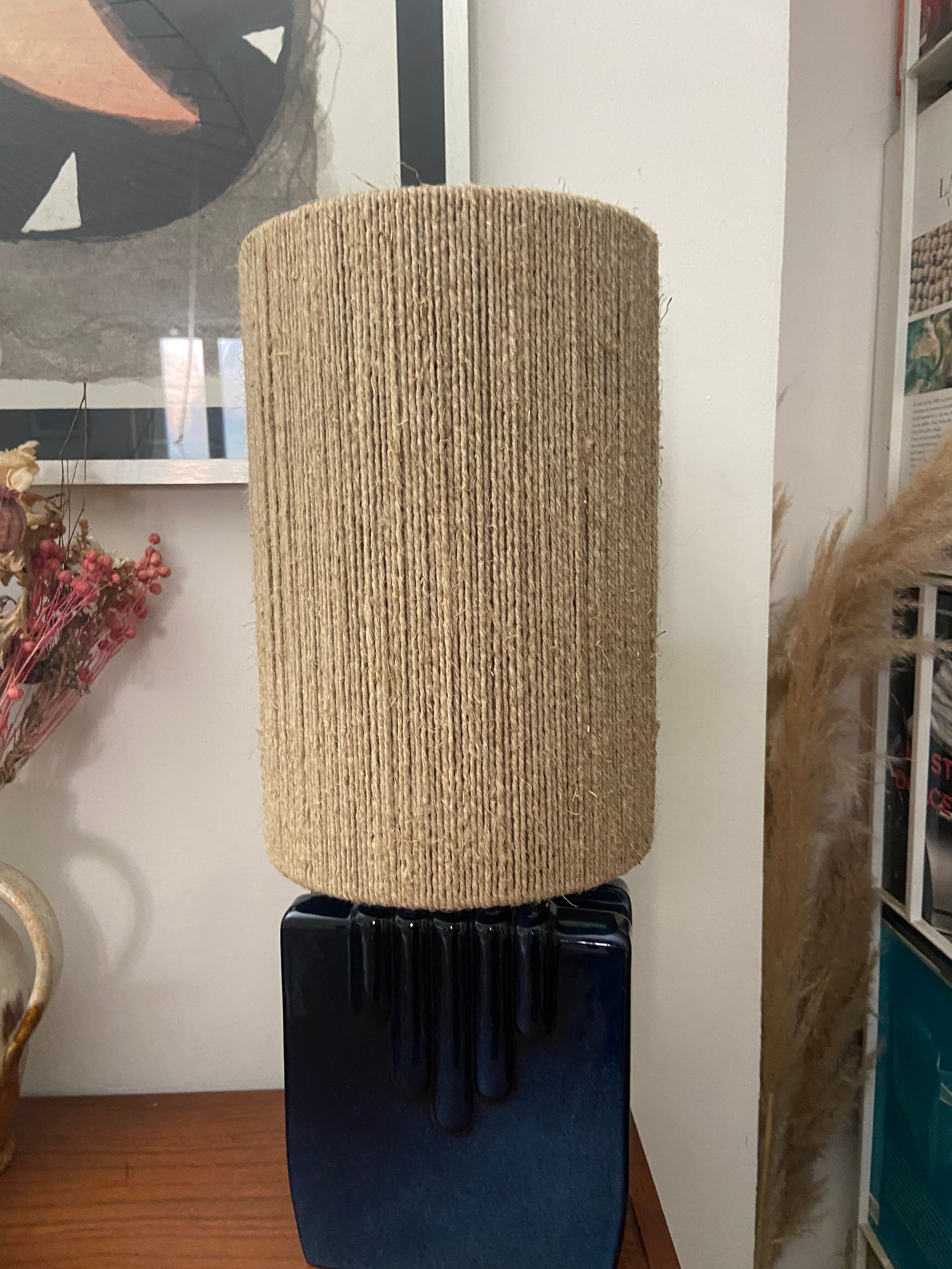 Ceramic lamp and rope 70s