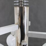 1970s Chrome Plated Chandelier with Murano Glass , Italy