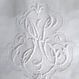 Milan lace-lined lace-lined sheet, 19th century, monogrammed NS