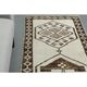 1970s Vintage Turkish Handmade Wool & Cotton Beige Runner Rug 89x320