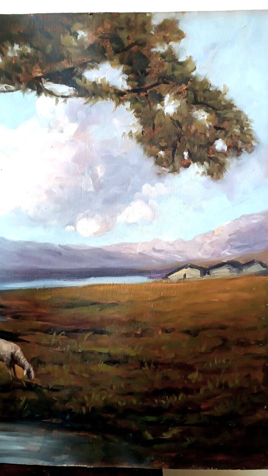 Large dipinto paesaggio firmato longoni anni 30 - 101 x 71