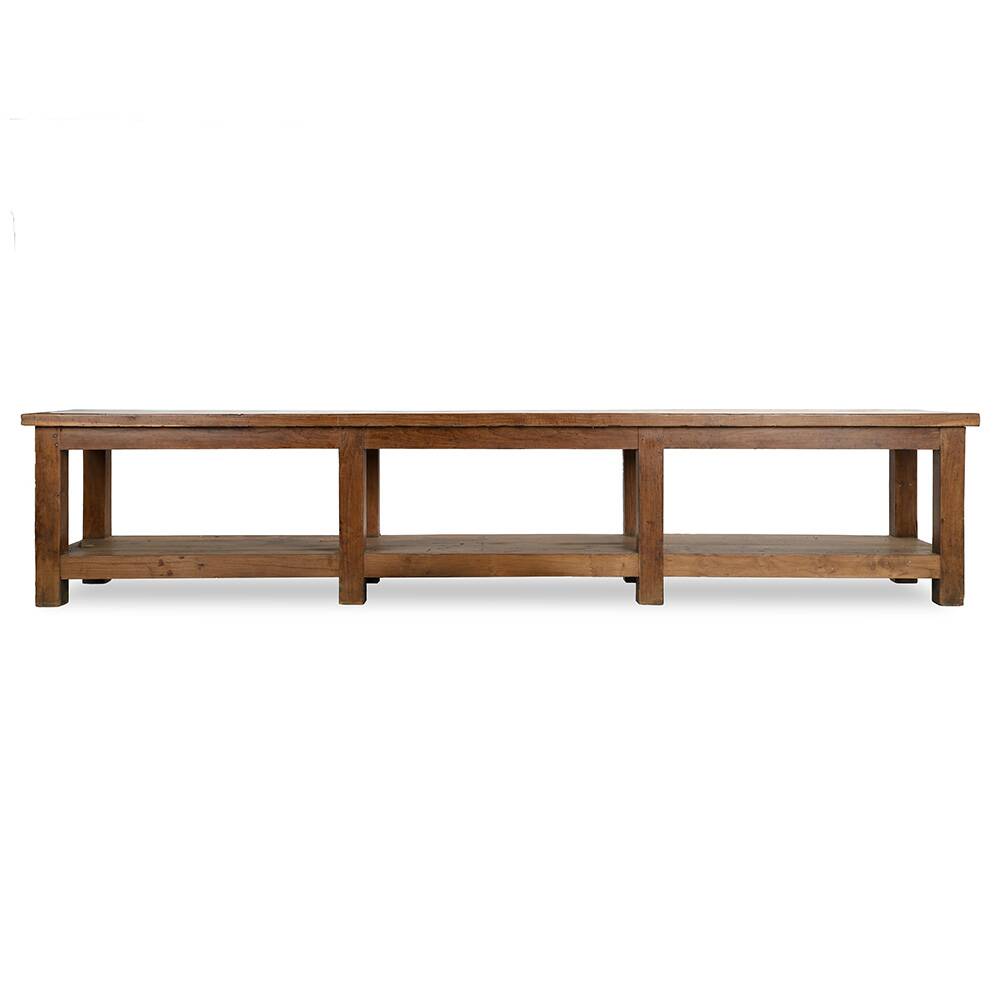 Long solid wood coffee table