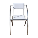 Chaise chrome et skaï blanc