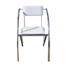 Chaise chrome et skaï blanc