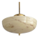 Art Deco Pendant Lamp, Beige Marble, Brass Suspension - 1930s