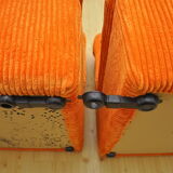 Orange corduroy modular sofa, 1970s.