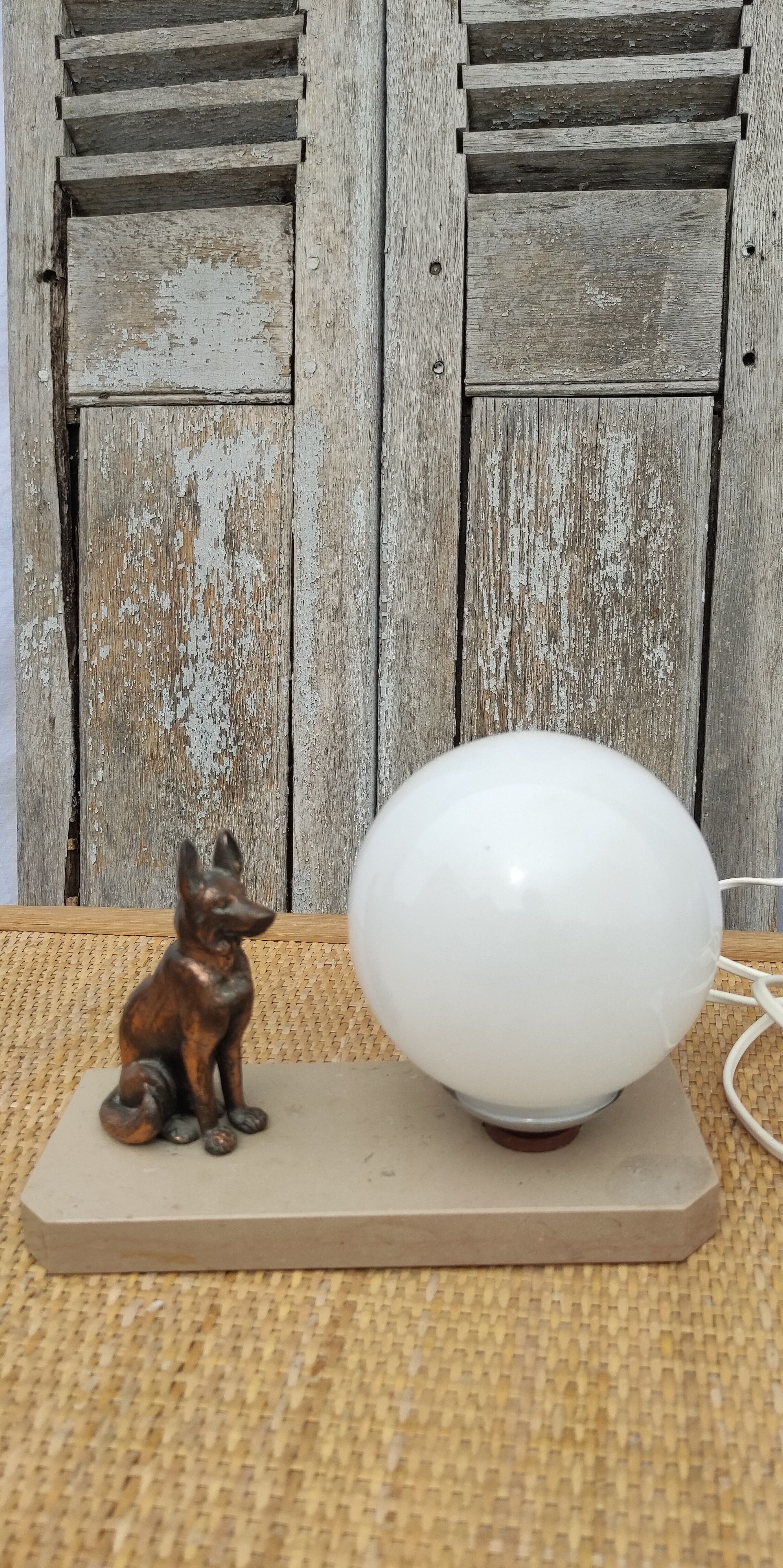 Art Deco table lamp German Shepherd