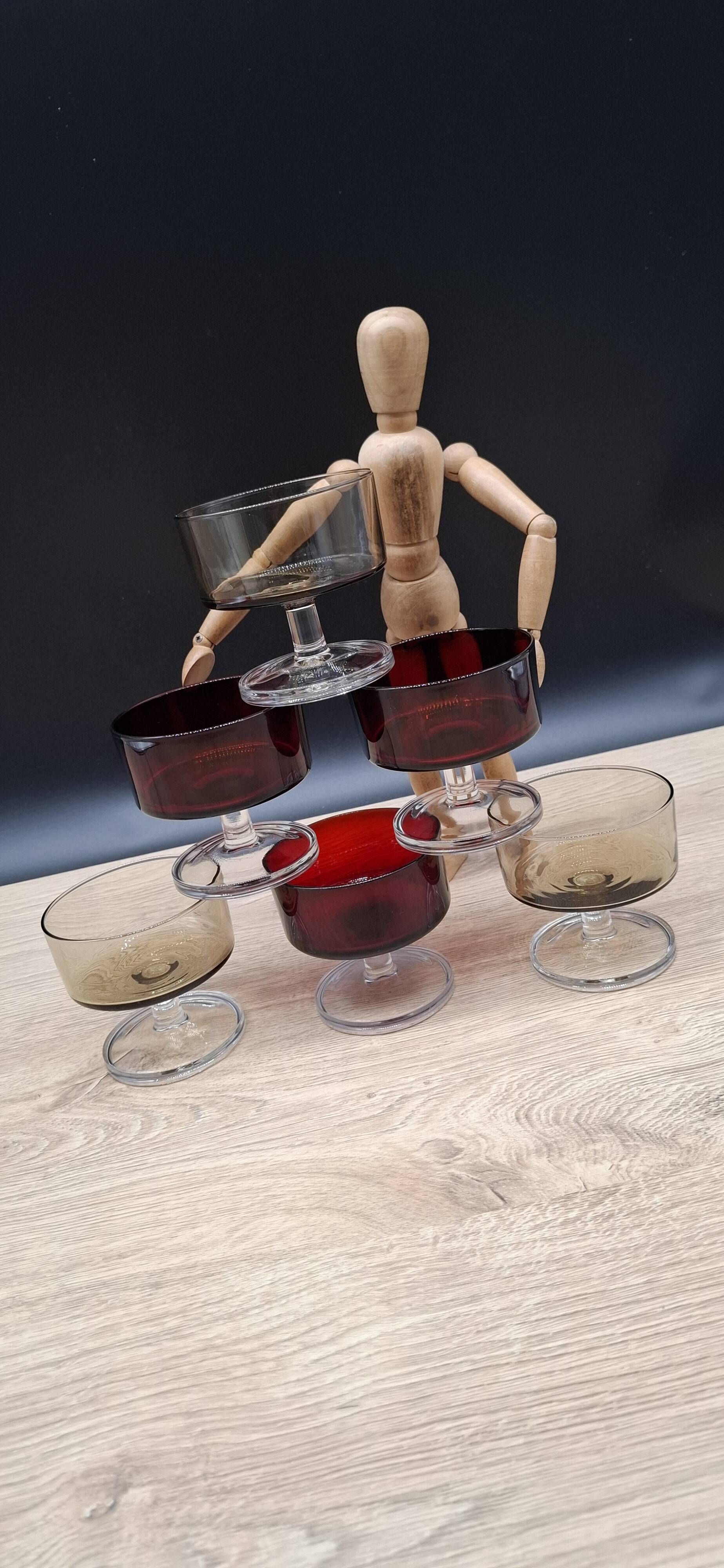 Set of 6 champagne glasses Cavalier Sweden Luminarc two-tone