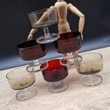 Set of 6 champagne glasses Cavalier Sweden Luminarc two-tone