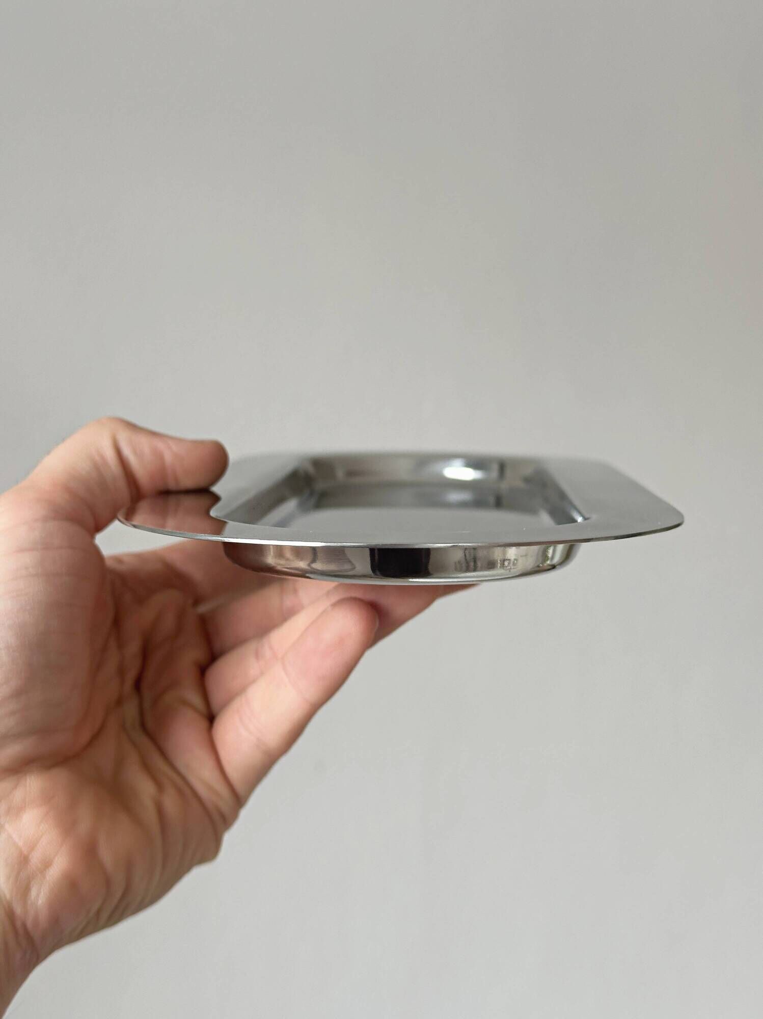 Stainless steel platter – Elongated oval serving dish in metal – Aperitif tray