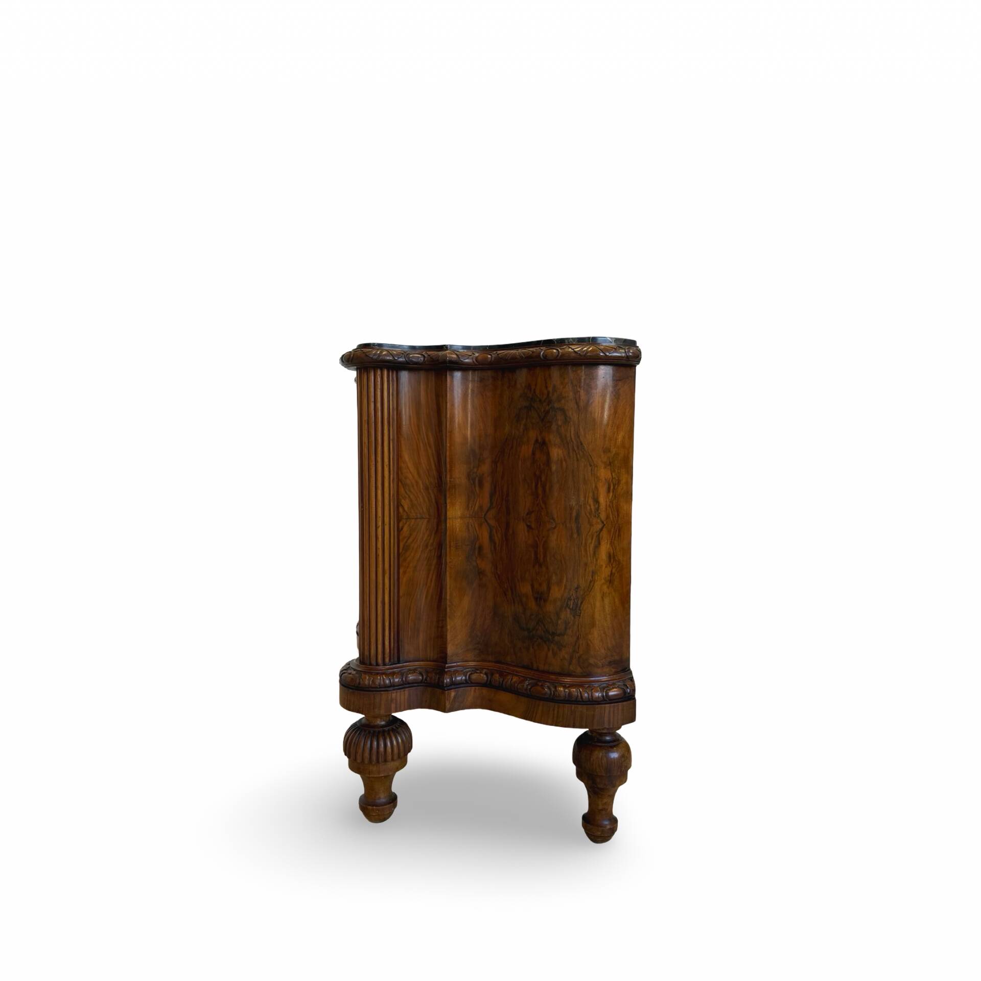 antique walnut serpentine commode