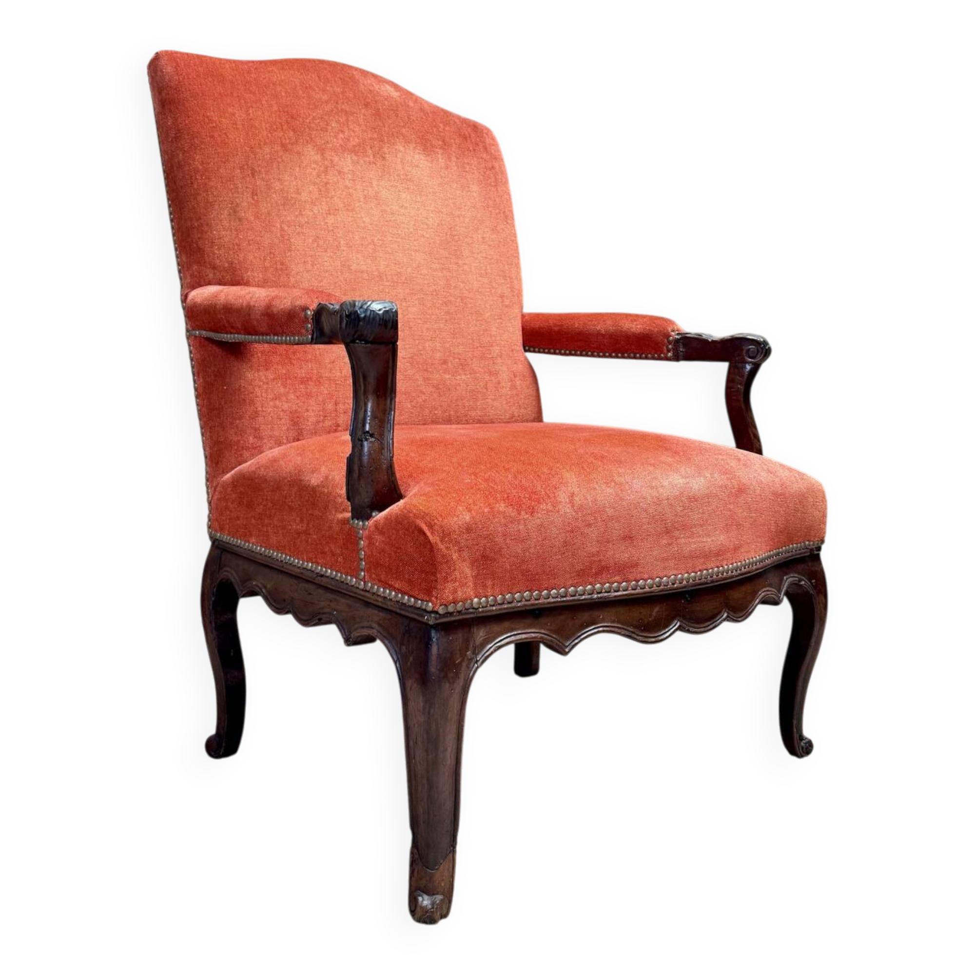 WALNUT ARMCHAIR FROM THE REGENCY PERIOD 18TH CENTURY