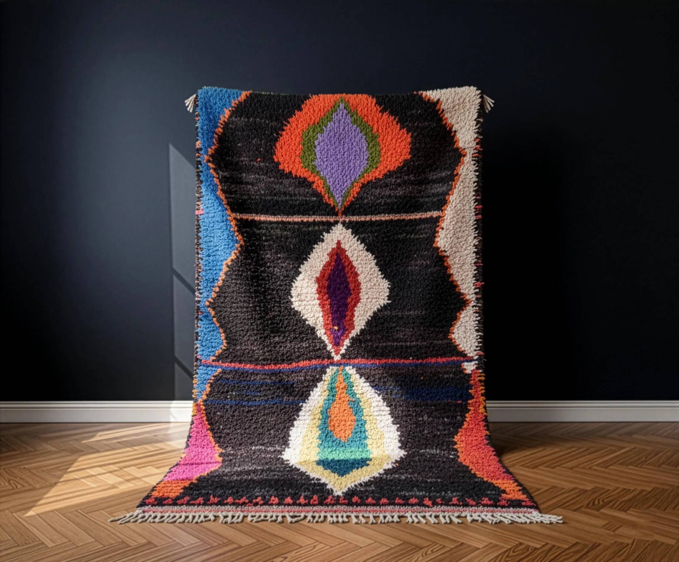 Handmade Moroccan rug in wool 2.5 x 1.5 m