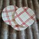 6 checked dinner plates